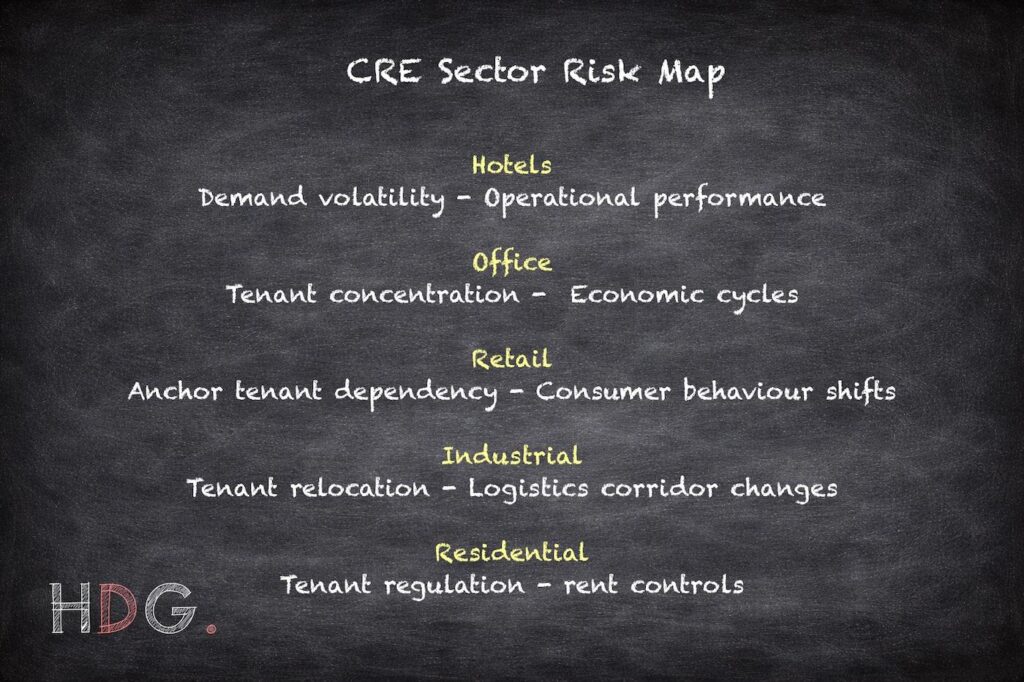 Hotels vs CRE Sectors: Risk Map