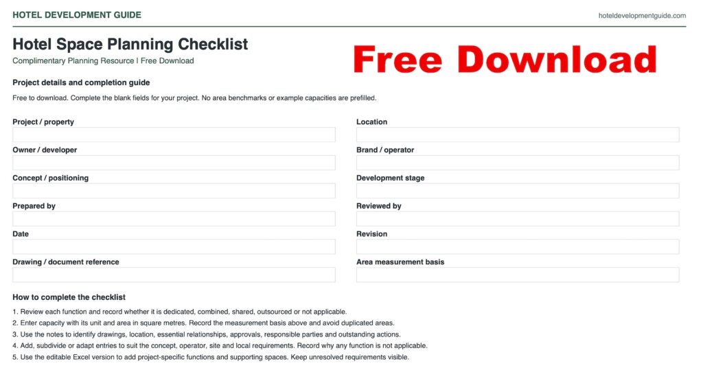 Hotel Space Planning Checklist (PDF)